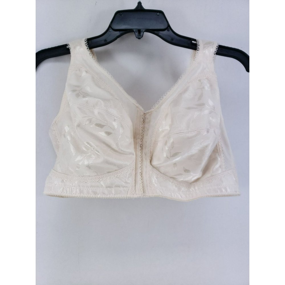 Playtex 18 Hour Front Close Bra Size 40DD Light Beige Wirefree Flex Back